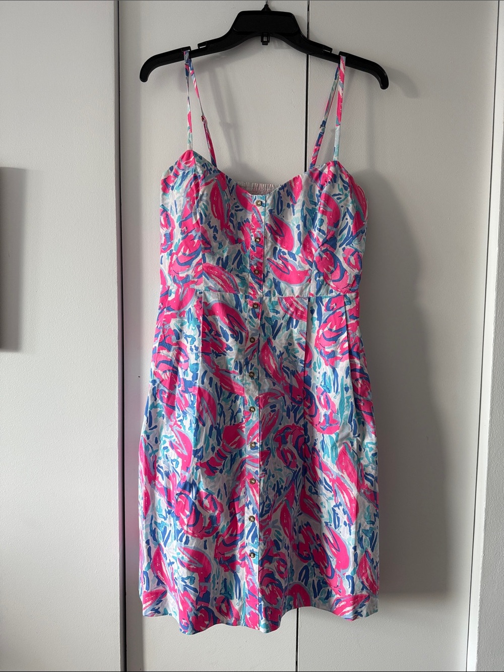 Lilly Pulitzer Pink & Blue Floral Spaghetti-Strap One-Piece